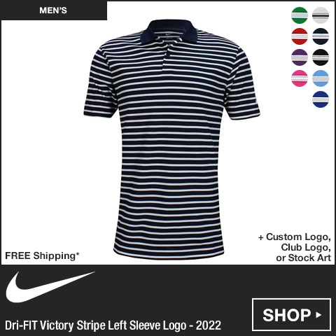 Nike Dri-FIT Victory Stripe Left Sleeve Logo Golf Shirts - 2022