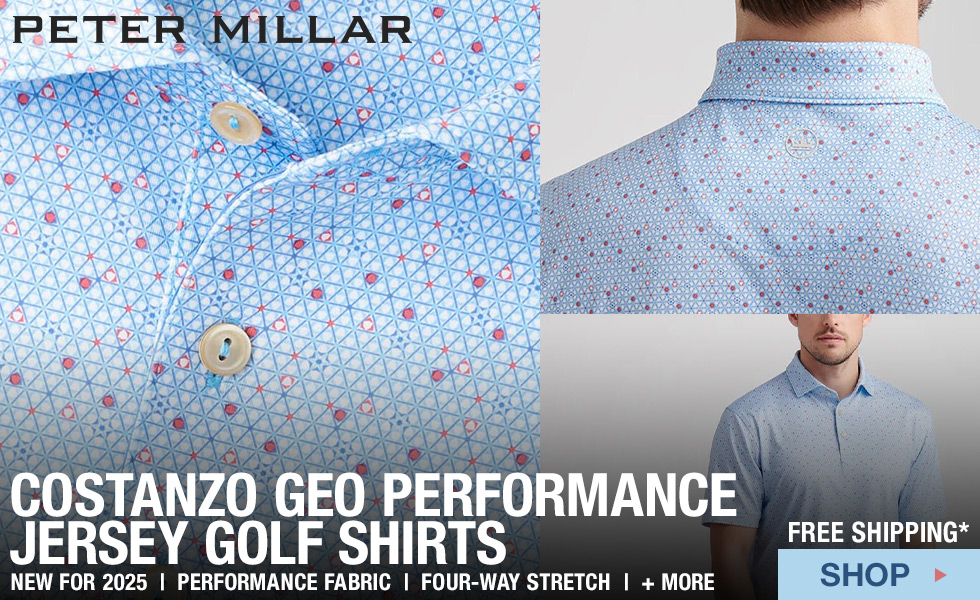 Peter Millar Costanzo Geo Performance Jersey Golf Shirts at Golf Locker