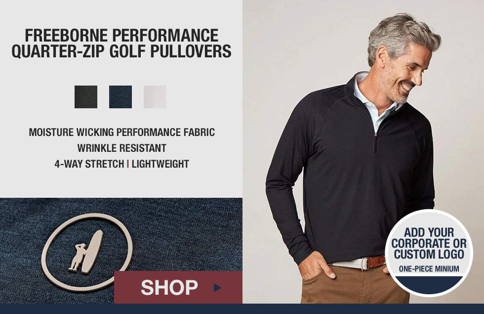 Johnnie-O Freeborne Performance Quarter-Zip Golf Pullovers at Golf Locker