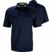 FootJoy ProDry Lisle Solid Golf Shirts with Self Fabric Collar - ON SALE in Navy with navy and white stripe accents