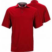 FootJoy ProDry Lisle Solid Golf Shirts with Self Fabric Collar - ON SALE in Red with red and white stripe accents