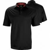 FootJoy ProDry Lisle Solid Golf Shirts with Self Fabric Collar - ON SALE in Black with black and red stripe accents