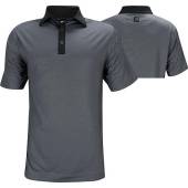 FootJoy ProDry Lisle Performance Stretch Mini Check Print Golf Shirts - ON SALE in Black with dark blue mini check print