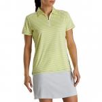FootJoy Women's Heather Stripe Zip Placket Golf Shirts - ON SALE