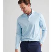Peter Millar Crown Crafted Stealth Performance Quarter-Zip Golf Pullovers - Tour Fit in Light blue frost