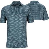 FootJoy ProDry Lisle Leaping Dolphins Print Golf Shirts - ON SALE in Ink blue with dusk blue novelty print