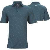 FootJoy Lisle School of Fish Golf Shirts - ON SALE in Ink blue with school of fish print