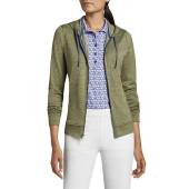 Peter Millar Women's Performance Apollo French Terry Full-Zip Casual Hoodies - ON SALE in Military green