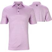 FootJoy Lisle Triple Pinstripe Golf Shirts - ON SALE in Lavender with pinstripe design