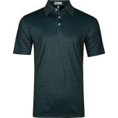 Peter Millar Pint Night Performance Jersey Golf Shirts - ON SALE in Balsam green with novelty print