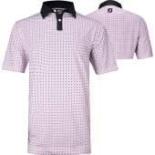 FootJoy ProDry Lisle Circle Print Golf Shirts - ON SALE in Black with pink and black circle print