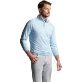Peter Millar Crown Crafted Stealth Performance Quarter-Zip Golf Pullovers - Tour Fit - ON SALE in Blue frost