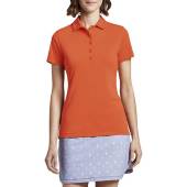 Peter Millar Women's Performance Golf Shirts - ON SALE in Vermillion orange