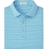 Peter Millar Hamden Performance Jersey Golf Shirts - ON SALE in Jasper blue with navy and white stripes