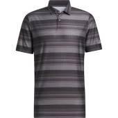 Adidas Ultimate 365 HEAT.RDY Stripe Golf Polos - ON SALE in Black with grey stripes
