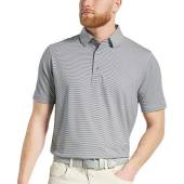 FootJoy MicroFeeder Stripe Lisle Golf Shirts in Navy with white stripes