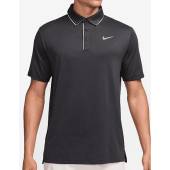 Nike Dri-FIT Tour Piping Golf Shirts in Black with white