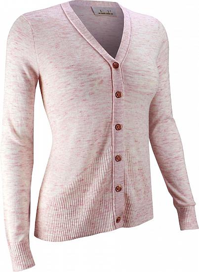 EP Pro Women's Fine Gauge Cotton Tonal Cardigan Golf Sweaters - ON SALE
