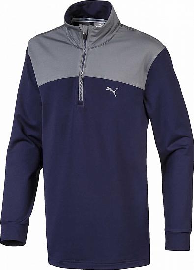 Puma WarmCELL Colorblock Quarter-Zip Junior Golf Pullovers - ON SALE