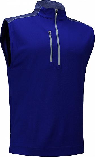 FootJoy Heather Blocked Half-Zip Golf Vests - Ultramarine Blue - ON SALE