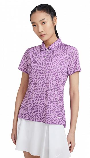 Nike Women's Dri-FIT Grid Print Golf Shirts - ON SALE