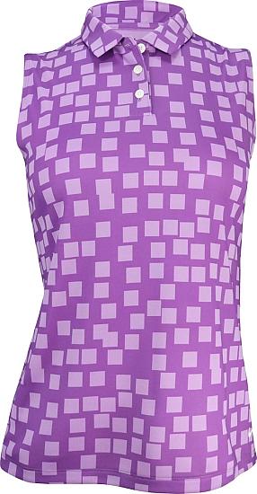 Nike Women's Dri-FIT Grid Print Sleeveless Golf Shirts - ON SALE