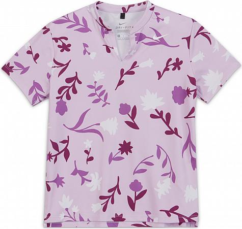 Nike Girl's Dri-FIT Floral Print Junior Golf Shirts - ON SALE