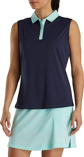 FootJoy Women's Jacquard Back Sleeveless Golf Shirts - ON SALE