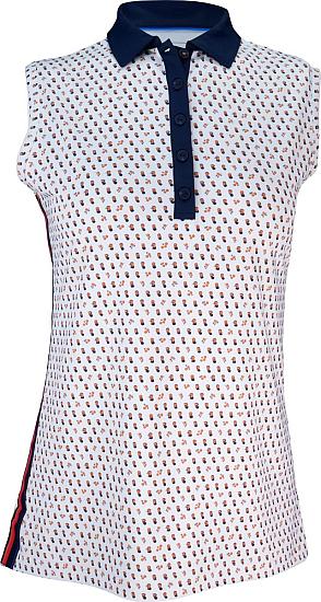 Peter Millar Women's Perfect Fit Hot Toddies Contrast Placket Sleeveless Golf Shirts - ON SALE