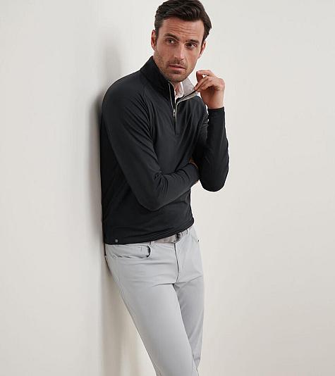 Peter Millar Crown Crafted Stealth Performance Quarter-Zip Golf Pullovers - Tour Fit