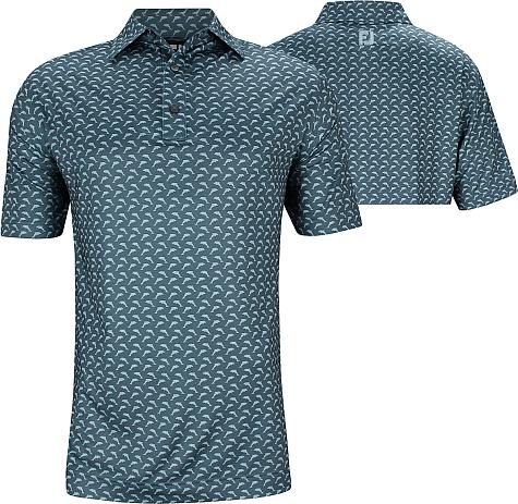 FootJoy ProDry Lisle Leaping Dolphins Print Golf Shirts - ON SALE