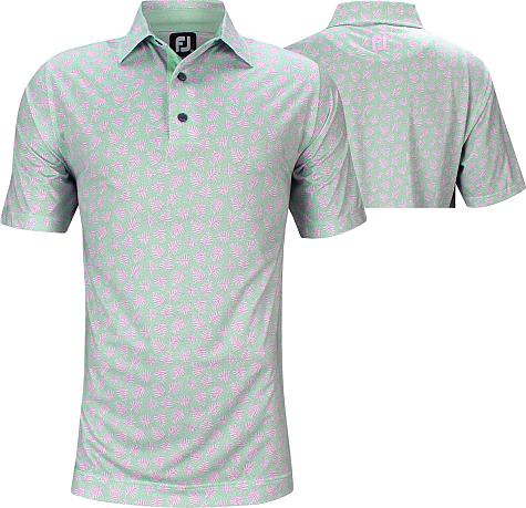 FootJoy Lisle Shadow Palm Print Golf Shirts - ON SALE