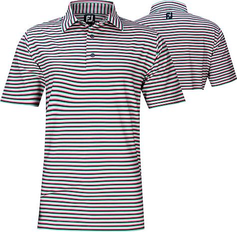 FootJoy ProDry Lisle Multi-Stripe Golf Shirts - FJ Tour Logo Available