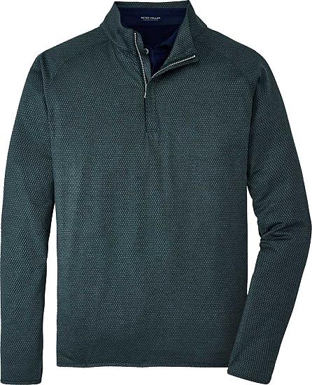 Peter Millar Crown Crafted Stealth Performance Subtle Print Quarter-Zip Golf Pullovers - ON SALE