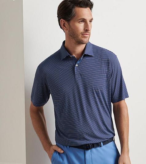 Peter Millar Featherweight Stripe Performance Golf Shirts