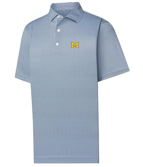 FootJoy Speckle Lisle Print Golf Shirts - Michigan